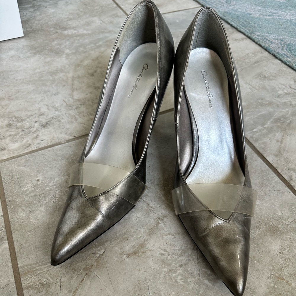 Charlotte Russe Metallic Silver Heels
